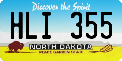 ND license plate HLI355