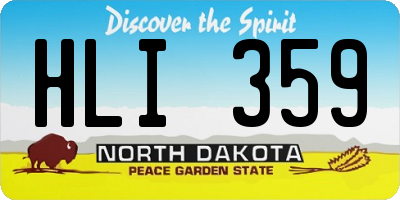 ND license plate HLI359