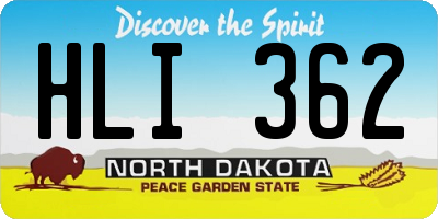 ND license plate HLI362