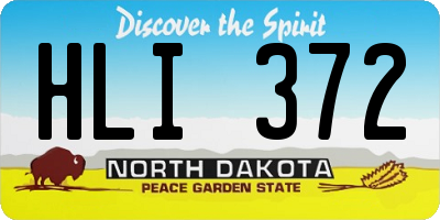 ND license plate HLI372