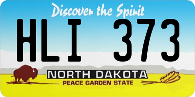 ND license plate HLI373