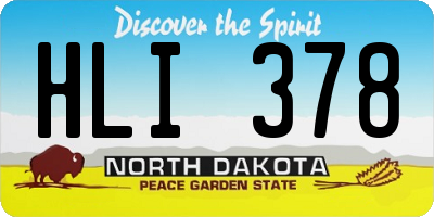 ND license plate HLI378