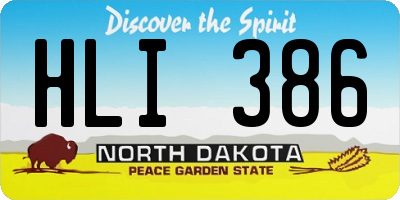 ND license plate HLI386
