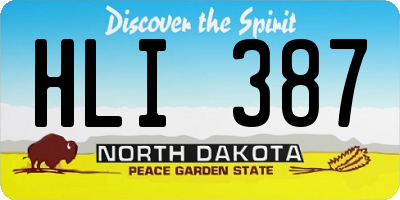 ND license plate HLI387