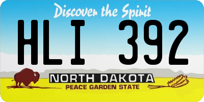 ND license plate HLI392