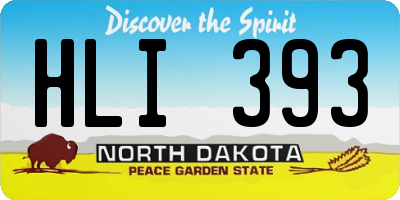 ND license plate HLI393
