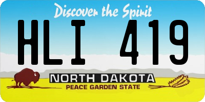 ND license plate HLI419