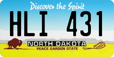 ND license plate HLI431