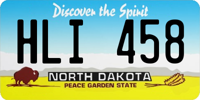 ND license plate HLI458