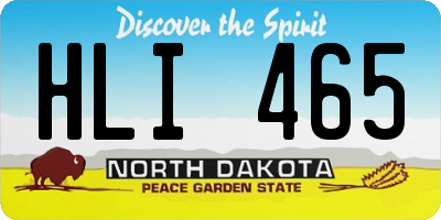 ND license plate HLI465