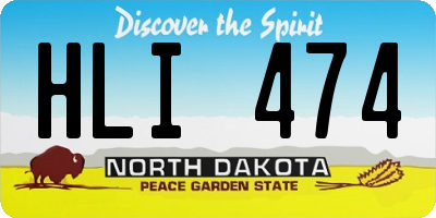 ND license plate HLI474