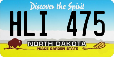 ND license plate HLI475