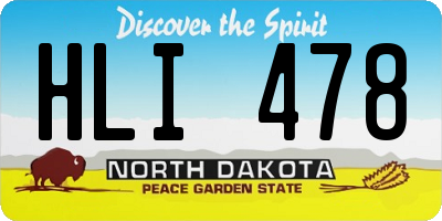 ND license plate HLI478