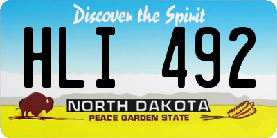 ND license plate HLI492