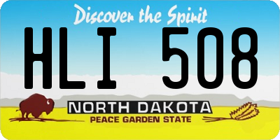 ND license plate HLI508