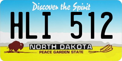 ND license plate HLI512