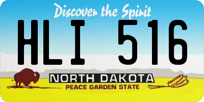 ND license plate HLI516