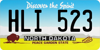 ND license plate HLI523
