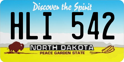 ND license plate HLI542