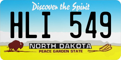 ND license plate HLI549