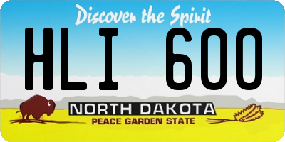 ND license plate HLI600