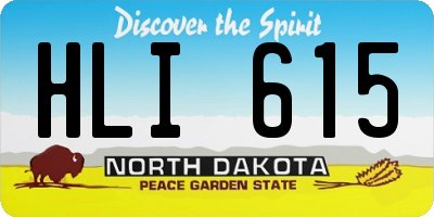 ND license plate HLI615