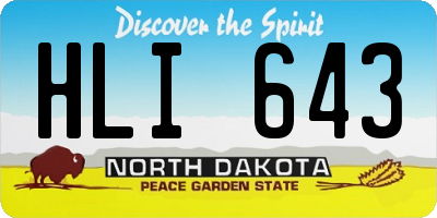 ND license plate HLI643