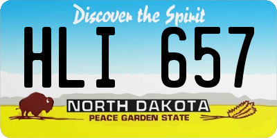ND license plate HLI657