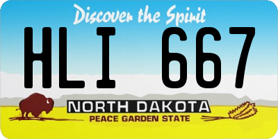 ND license plate HLI667