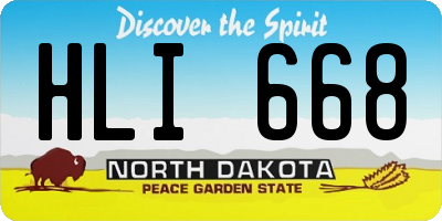 ND license plate HLI668
