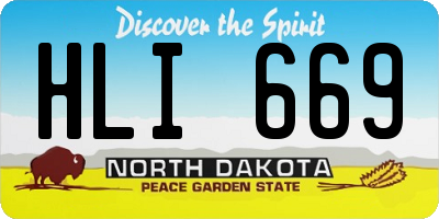ND license plate HLI669