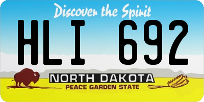 ND license plate HLI692