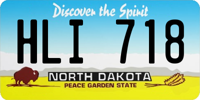 ND license plate HLI718