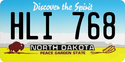 ND license plate HLI768