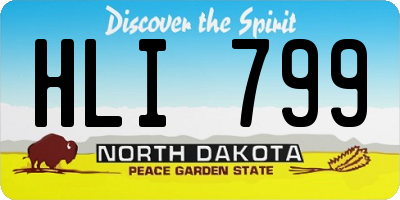 ND license plate HLI799