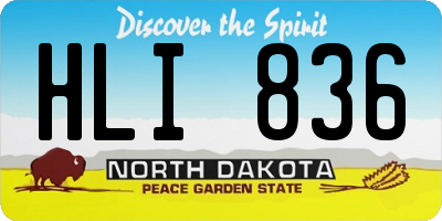 ND license plate HLI836