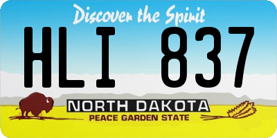 ND license plate HLI837