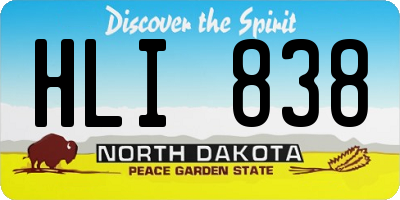 ND license plate HLI838