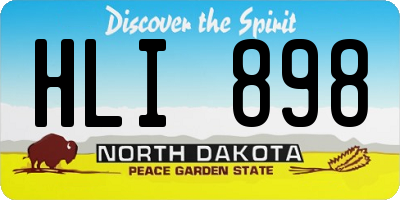 ND license plate HLI898