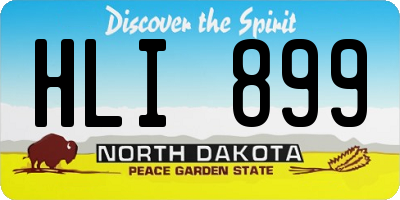 ND license plate HLI899