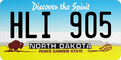 ND license plate HLI905