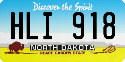 ND license plate HLI918