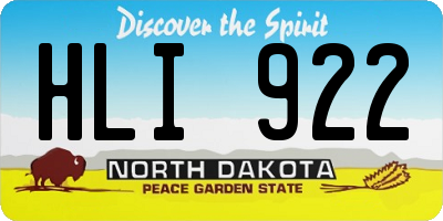 ND license plate HLI922