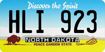ND license plate HLI923