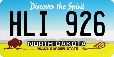 ND license plate HLI926