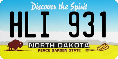 ND license plate HLI931