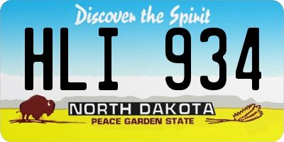 ND license plate HLI934