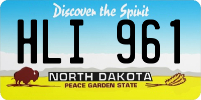 ND license plate HLI961