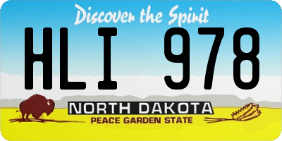 ND license plate HLI978