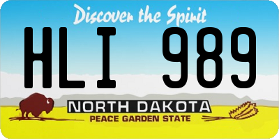 ND license plate HLI989